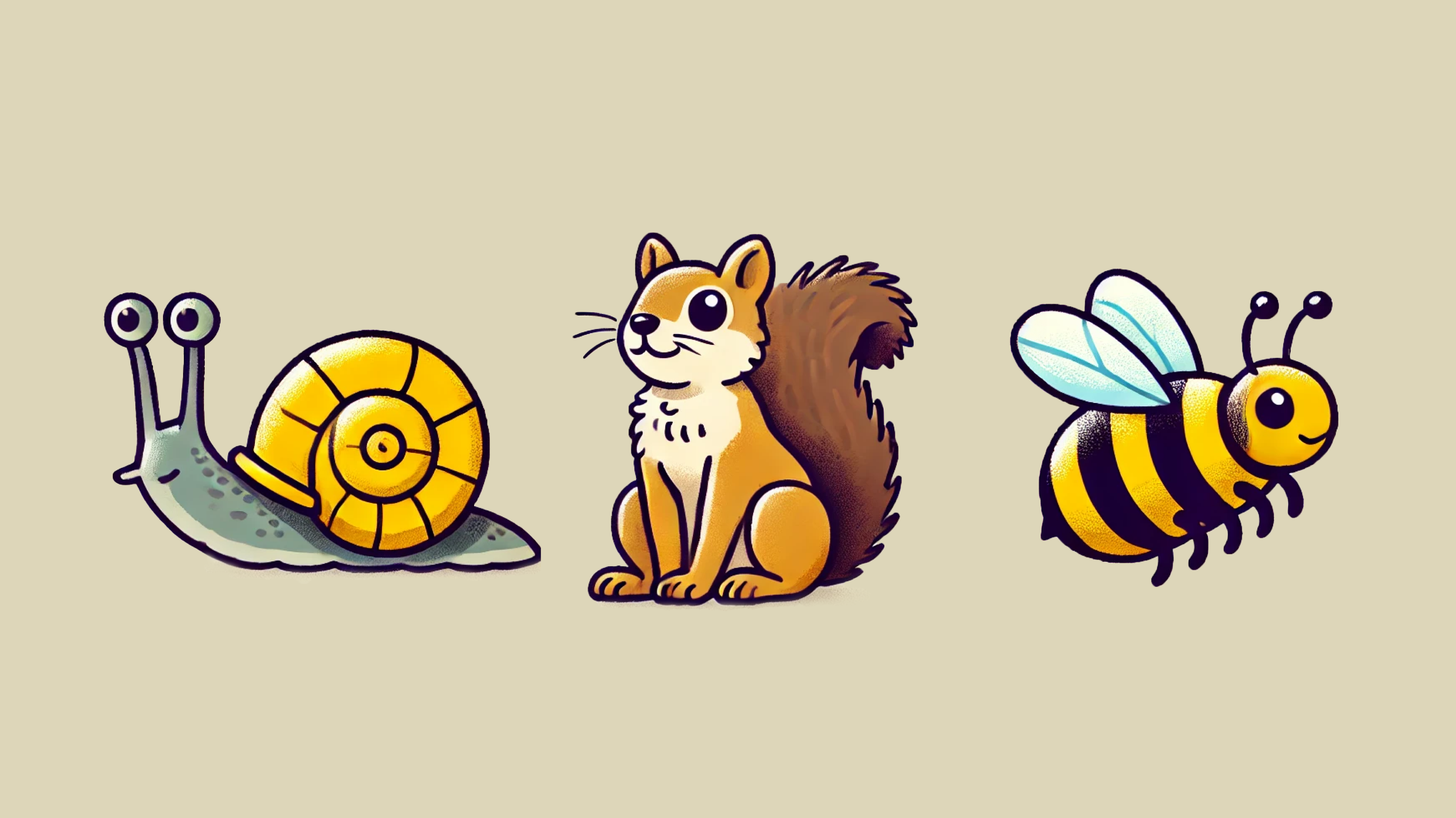 snail squirrel bee adhd emotions mindset